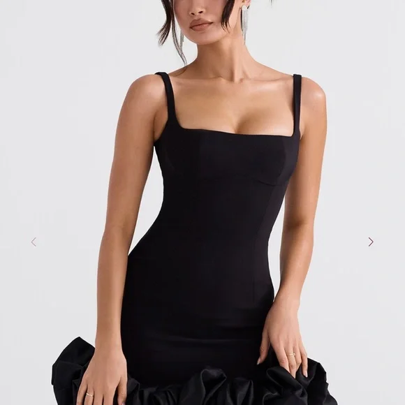 black dresses house of cb House of CB 'Lady' Midi Dress – HONEY HIRE BOUTIQUE